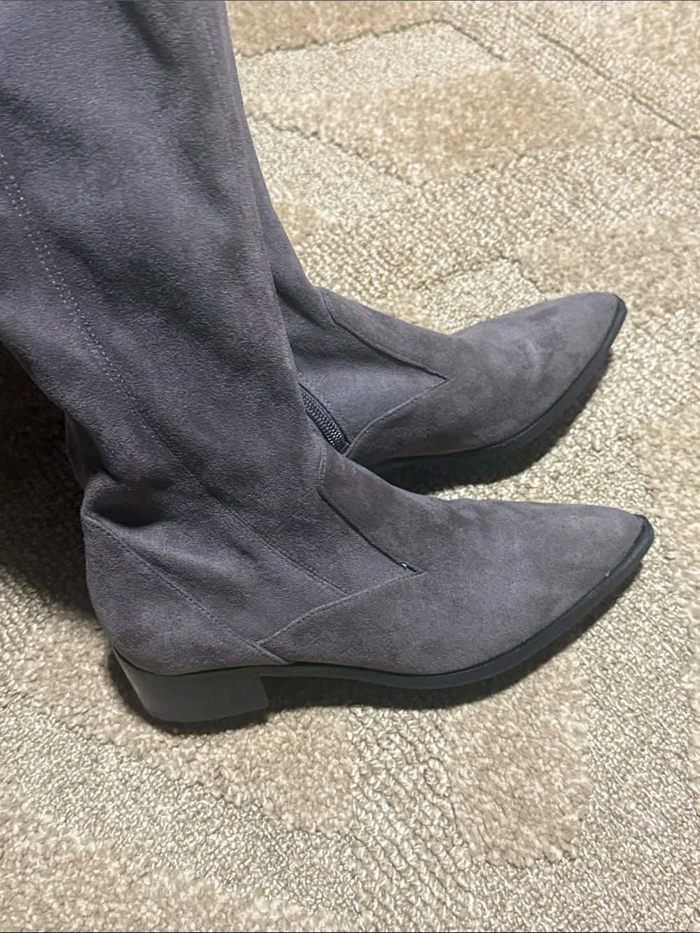 Marc Fisher LTD Gray Over-the-Knee Pointed Toe Boots Women’s 5.5M